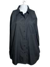 Foxcroft Shirt Women&#39;s 14 Large Black Classic Fit Wrinkle Free Note Work Wear - £16.90 GBP