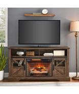 60&quot; Electric Fireplace Entertainment Center with Door Sensor, Barnwood - $8,713.46 MXN