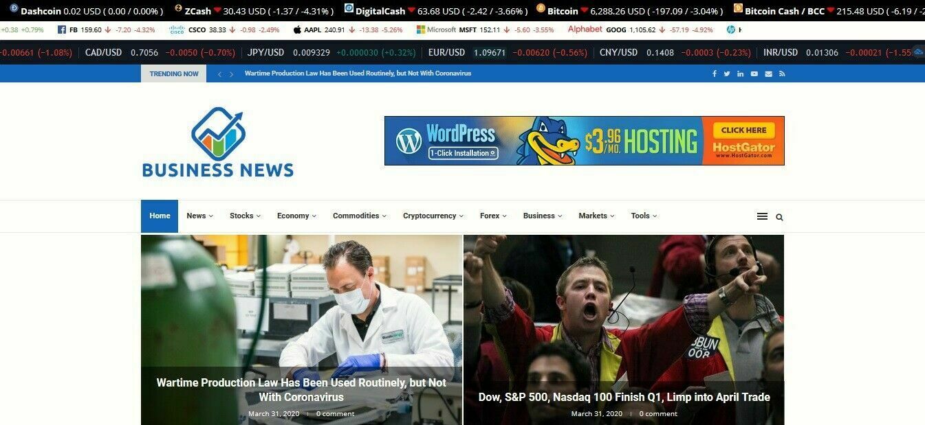 Automated Business &amp; Crypto News Website - Turnkey Profitable Site - $23.18