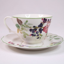 Vintage Charter Club Home Macy&#39;s Cup And Saucer With Wild Flowers Colorf... - £10.64 GBP