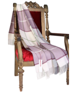 Alpaca wool purple checked plaid throw blanket - £173.42 GBP