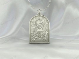 Jesus God Design Engraved Handmade Unique 925 Sterling Silver Pendant Jewelry - £43.14 GBP+