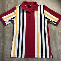 Vtg Lands’ End Bold Color Block Striped Polo Shirt Short Sleeve Womens M... - £13.23 GBP