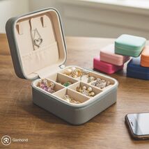 Mini Travel Jewelry Box, Portable PU Leather Ring Earring Necklace Organ... - $192.54 MXN