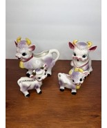 Elsie The Purple Cow Creamer Sugar and Salt and Pepper Set - Made in Jap... - $25.23