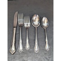 Oneida 1881 Rogers Arbor Rose True Rose Five Piece Stainless Place Setting - $24.00