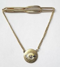 Vintage Swank Tie Bar Clip Clasp Stay Gold Tone Masonic Shriners Moon Sword Star - $9.49