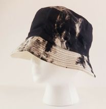 Bucket Hat Black & Cream Tie Dye Reversible Unisex 22.5" S/M Sun Hat Casual Cap image 3