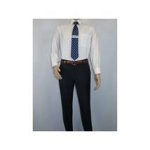 Men Suit BERLUSCONI Turkey 100% Italian Wool Super 180's #Ber29 Navy Blue Stripe image 6