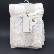 Modern Moments Baby Blanket Boucle Plaid Tan White Single Layer Gerber - £37.56 GBP