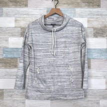 T By Talbots Cowl Sweatshirt Gray Zip Pockets Athleisure Casual Womens S... - £19.73 GBP