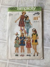 Simplicity Girls Pattern 9950 Vintage 1972 Size 8 Girls Dress or Jumper* - £11.12 GBP
