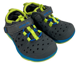 Boy's Toddler Stride Rite Made 2 Play Phibian Grey Blue Green Water Shoes Size 8 - $22.49