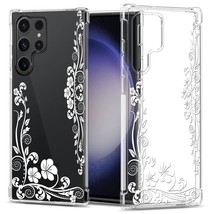 Floral Clear Case For Galaxy S23 Ultra 5G For Women/Girls,Pretty Phone Cover For - £19.54 GBP