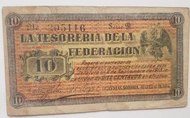 Mexico La Tesoreria Dela Federacion 10 Centavos Serie D Mar 16 1914 - £7.06 GBP