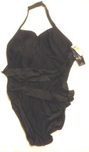 Be Creative Black Underwire One Piece Swimsuit with Sash Belt Sz 10-14 NWT $88 - £47.95 GBP
