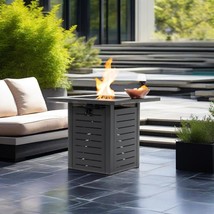 28&quot; Black Square Propane Fire Pit Table 50000 BTU for Patio Deck - $4,955.35 MXN