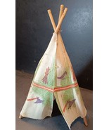 Vintage toy Playset accessory Teepee with wooden stakes great condition. 8&quot; - $21.78