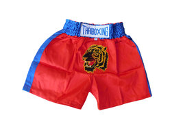 M KIDS Muay Thai Boxing Shorts Pants MMA Kickboxing unisex Tiger red blue - £14.14 GBP