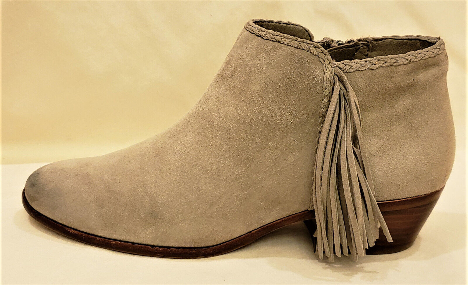 Primary image for Sam Edelman Ankle Boots Sz- 9 Light Gray Leather/Suede