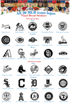 Baseball Vinyl Decal Stickers Car Window National American League Sport MLB logo - £5.05 GBP+