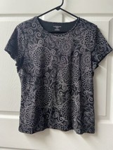Croft &amp; Barrow Short Sleeved T shirt Womens Size Large Black Pima Cotton... - £10.00 GBP