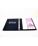 3 Ring Binder Notebook Black 1.5&quot; 150 ct Filler Paper &amp; 2 Blue Ink Pens ... - £12.45 GBP
