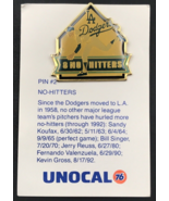 1993 Unocal 8 No-Hitters LA Dodgers Pin #2 w/ Card Backing Union 76 - £7.53 GBP