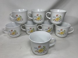 8 Corelle Corning Ware SPRING MEADOW Cups Coffee Mug Mugs - $17.82
