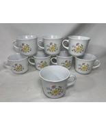 8 Corelle Corning Ware SPRING MEADOW Cups Coffee Mug Mugs - $17.82