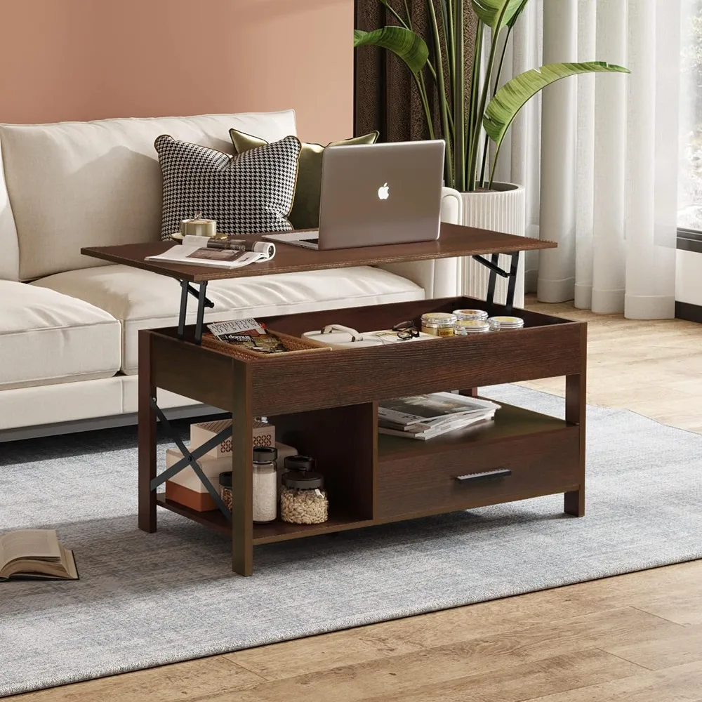Lift Top Coffee Table for Living Room,Coffee Table with Storage,Hidden C... - £125.55 GBP