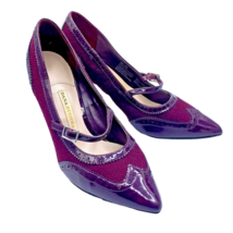 Dana Buchman Mary Jane Stiletto Heels Shoes US 7 Pumps Burgundy Faux Leather - £19.45 GBP