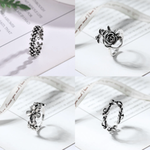 Aubrielle 925 Sterling Silver Copper Inlay Rings - £12.95 GBP