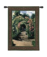 76x53 IN THE GARDEN Arch Roses Floral Flower Nature Tapestry Wall Hanging - £224.83 GBP