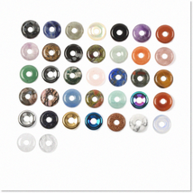 12 Pack Wholesale Assorted Peace Donut Healing Crystal 15mm Circle Mini ... - $41.57