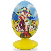 Ukrainian Girl with Flag Easter Egg Figurine - £26.84 GBP