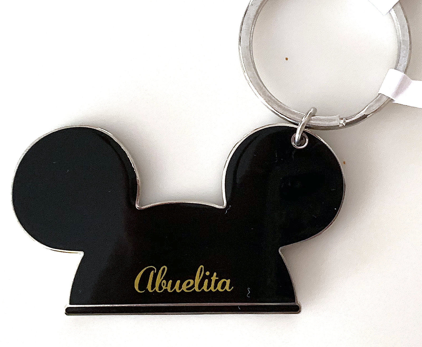 Walt Disney World Mickey Mouse Ears Abuelita Metal Keychain NEW Spanish Grandma - $16.90
