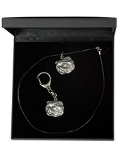 NEW, Cat,cat keyring and necklace in casket, DELUXE set, limited edition, ArtDog - £39.16 GBP