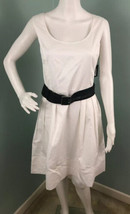 NWT Women&#39;s Ellen Tracy Sleeveless White Belted A-Line Flare Dress Sz 14 - £27.14 GBP