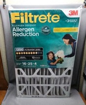 Air &amp; Furnace Filter 3M Filtrete 16x25x4 Micro Allergen Defense Deep Ple... - £31.32 GBP