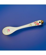 Vintage Hand Painted Porcelain Serving Teaspoon Or Condiment Spoon  Floral - $145.64 MXN