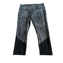 Lululemon Black White Capri Length Leggings Athletic Stretch Size 10 Wom... - $50.00