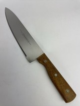 Vintage Tramontina 8&quot; Blade Chef KNIFE Serrated Stainless Brazil Wood Handle FT - £15.65 GBP