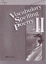 Vocabulary Spelling Poetry II (8 Teacher Key) [Paperback] A Beka - $8.00