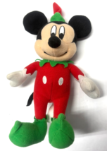 Disney Mickey Mouse as Christmas Santa&#39;s Elf 8&quot; RARE Plush Figure - $14.85
