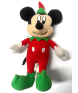 Disney Mickey Mouse as Christmas Santa&#39;s Elf 8&quot; RARE Plush Figure - $272.41 MXN