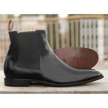 New Men Shoes Fashion Casual Business Handmade Black PU Classic Pull-on Low-heel - £66.01 GBP