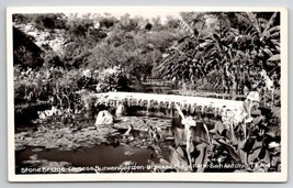 San Antonio TX RPPC Stone Bridge Sunken Garden Breckenridge Photo Postcard T22 - £9.68 GBP