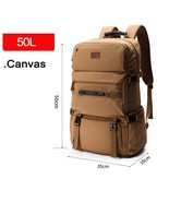 50L 80L Canvas Travel Backpack Camping Bag Outdoor Luggage Bags For Men ... - £93.39 GBP