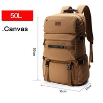 50L 80L Canvas Travel Backpack Camping Bag Outdoor Luggage Bags For Men Women Lu - £93.74 GBP